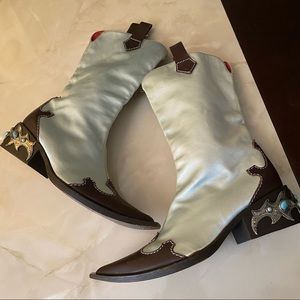 COPY - Giuseppe Zanotti Cowboy Boots Size 37.5 VICINI showgirl Brown Leather ro…